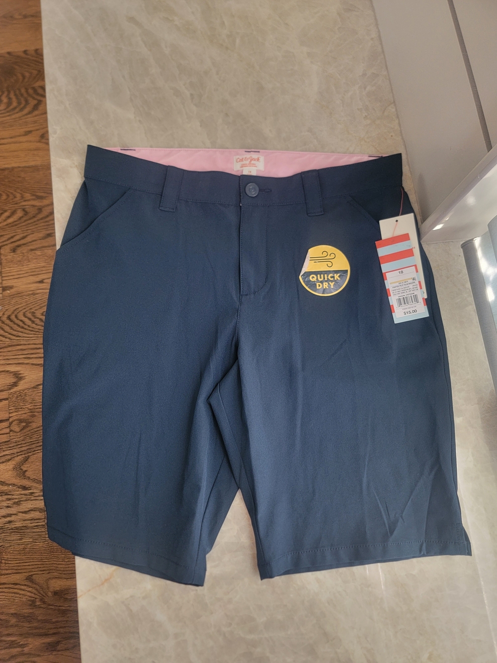 Cat and Jack Girls' Quick Dry Performance Fighter Pilot Uniform Shorts, 14 & 18
